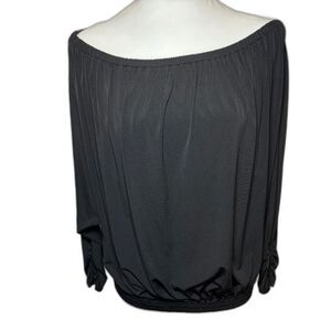 Michael Kors Collection Satin Off the Shoulder Blouse Womens Designer